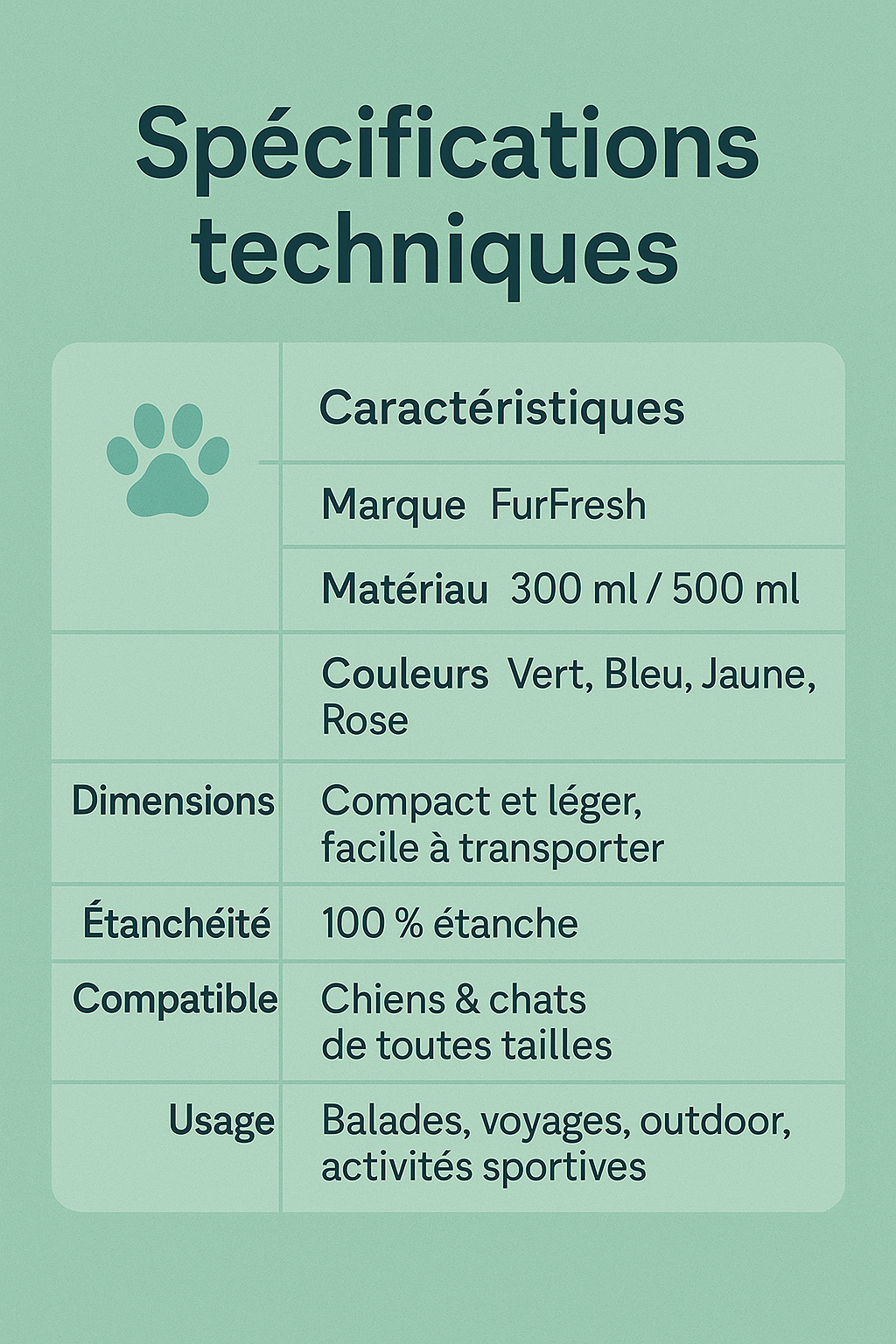 FURFRESH - Bouteille 3 en 1